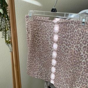 Pink leopard/cheetah print mini skirt. From target size 2/S.